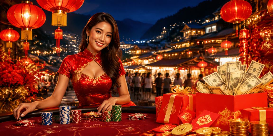 Lồng đèn và bao lì xì đỏ trong không khí lễ hội truyền thống tại Sapa